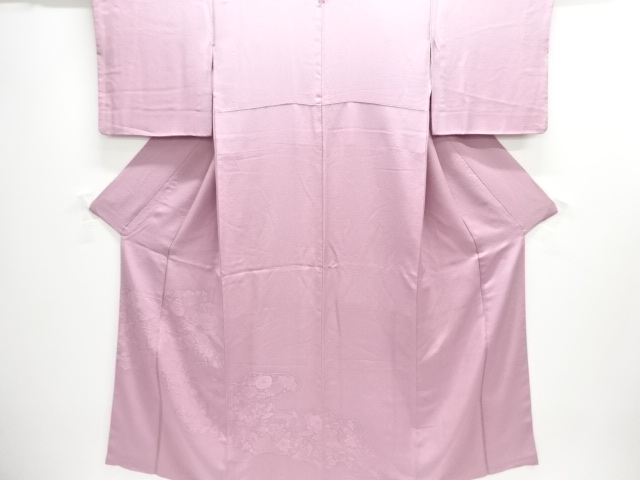 JAPANESE KIMONO / TSUKESAGE IROMUJI / WOVEN FLORAL PLANTS